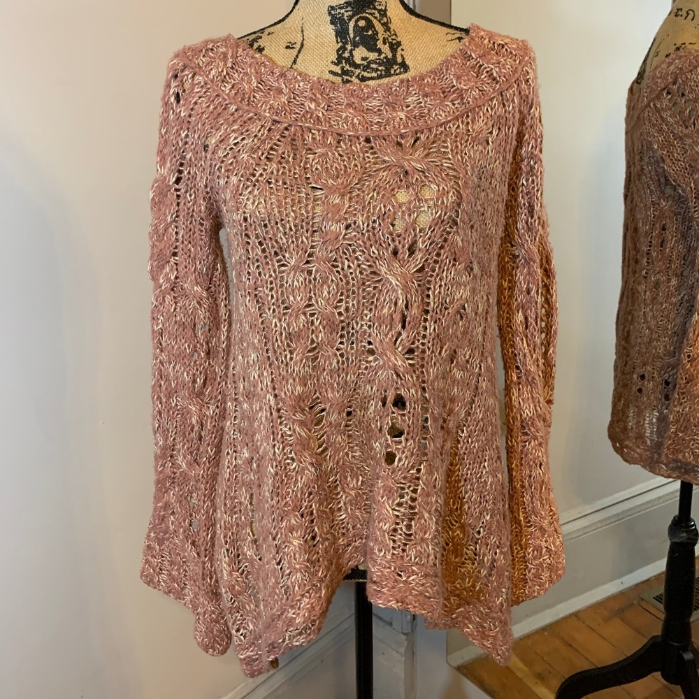 Free People Pink Chunky Sweater